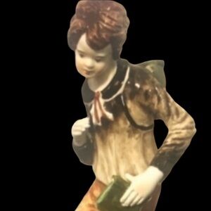 Vintage Bassano Italy hand painted Figurine School boy